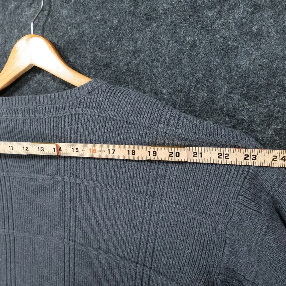 Arrow Sweater Mens‎ XL Gray Excellent Textured Knit Pullover Cotton Grid Pattern